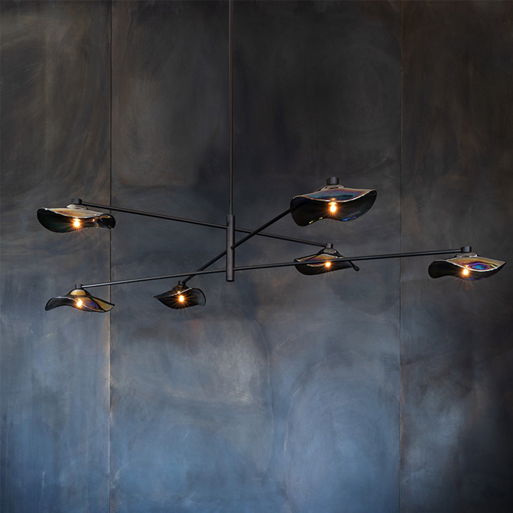 Arisha Suspension Linéaire Moderne, Métal/Verre, Transparent/Multicolore, Salon/Chambre à Coucher - Neutralighting