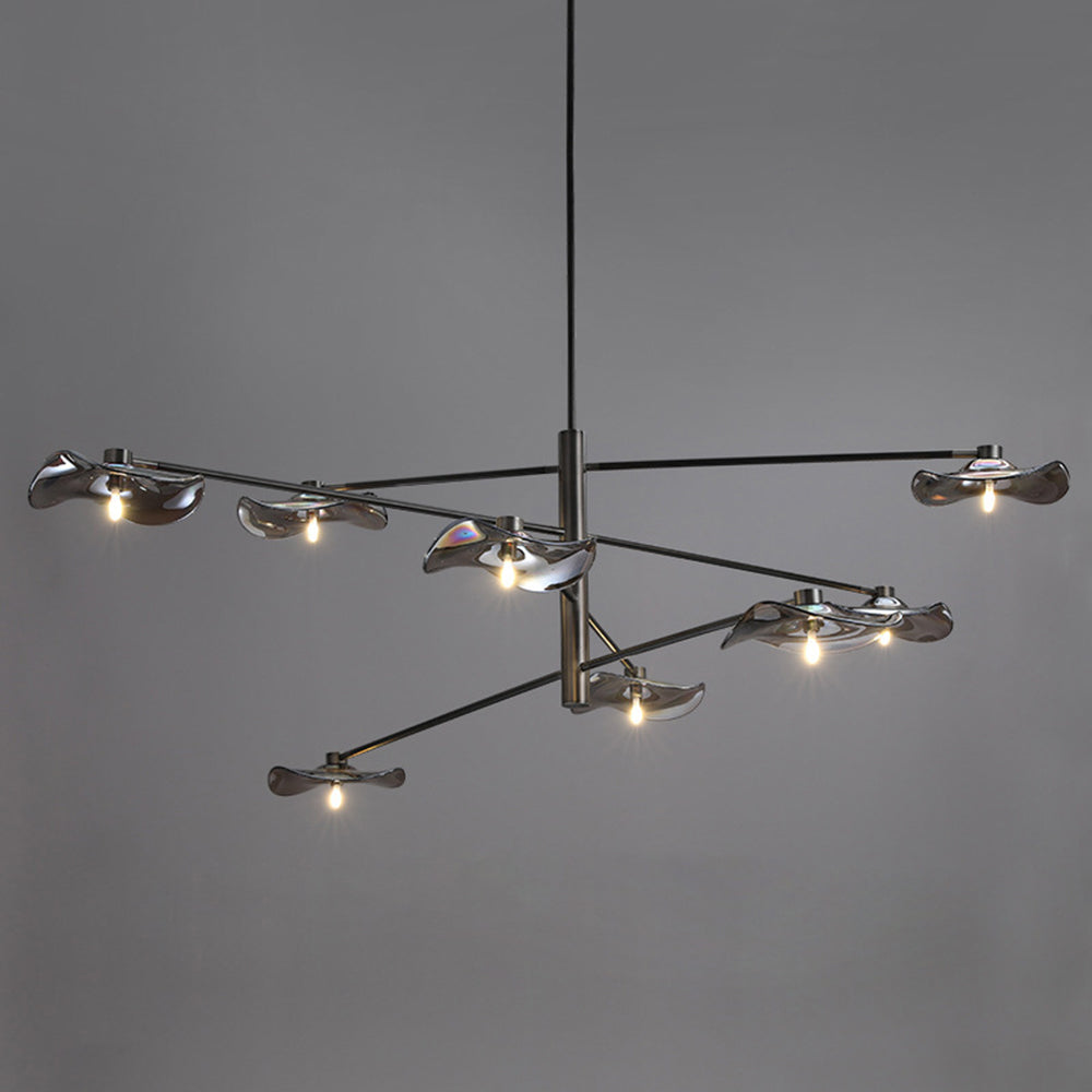 Arisha Suspension Linéaire Moderne, Métal/Verre, Transparent/Multicolore, Salon/Chambre à Coucher - Neutralighting