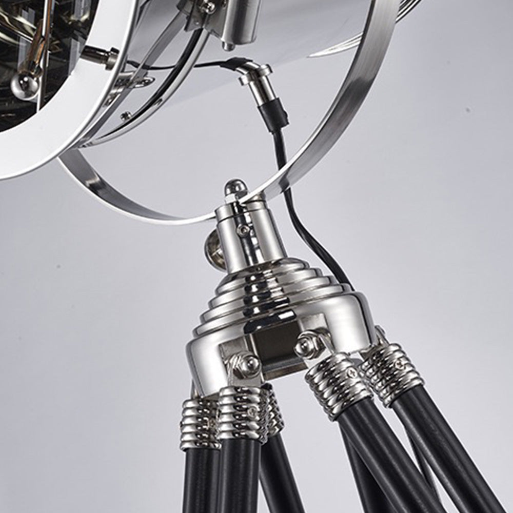 Mira Moderne Industrielle Lampadaire Trépied Rétro Métal Chromé/Bureau/Salon