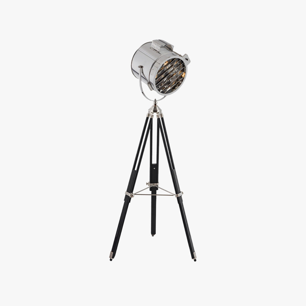 Mira Moderne Industrielle Lampadaire Trépied Rétro Métal Chromé/Bureau/Salon