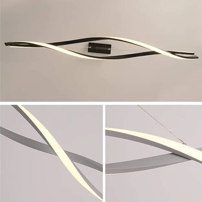 Arisha Suspension Linéaire Simple, Aluminium/Gel de silice, Noir/Gris, Chambre - Neutralighting