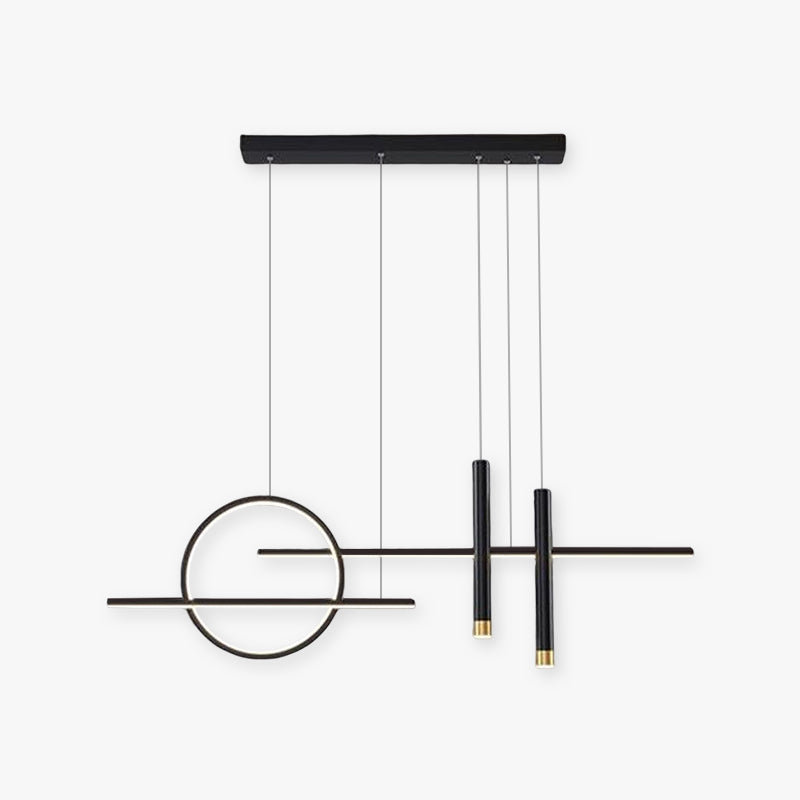 Arisha Suspension Linéaire Moderne, Métal/Acrylique, Noir/Or, Bar/Restaurant - Neutralighting