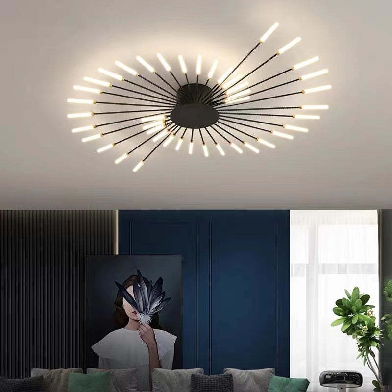 Wesley Plafonnier Fireworks Design Artistique Noir/Doré - Neutralighting