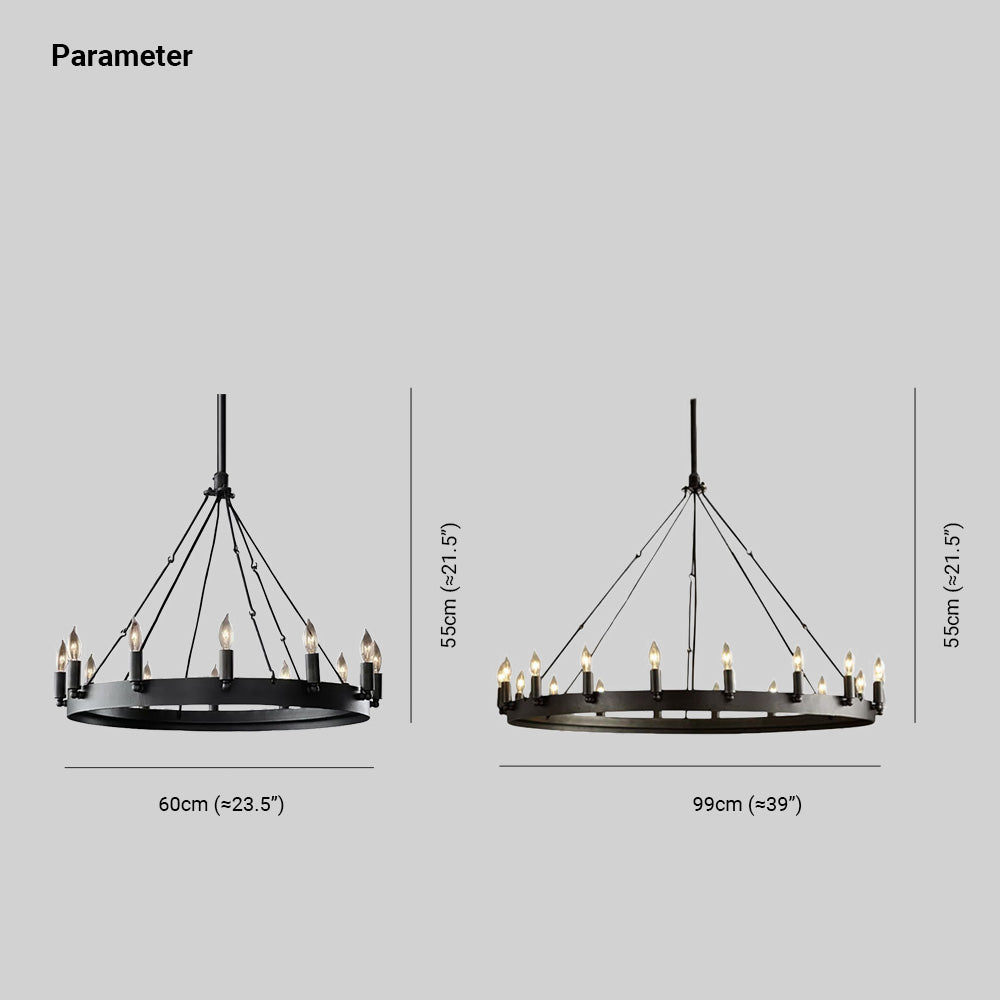 Silva Ronde Industrielle LED Suspension Noir Métal Chambre à coucher - Neutralighting