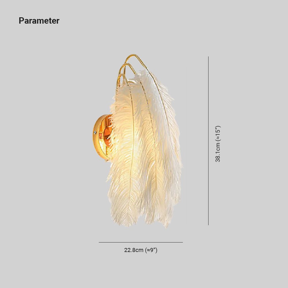 O'Moore Applique Murale Design LED Plume Moderne Métal Plume Blanc Chambre à Coucher/Salon - Neutralighting