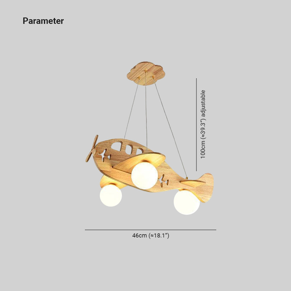 Aria Luminaires Suspension Avion Moderne, Bois, Chambre d'Enfant/Salon - Neutralighting