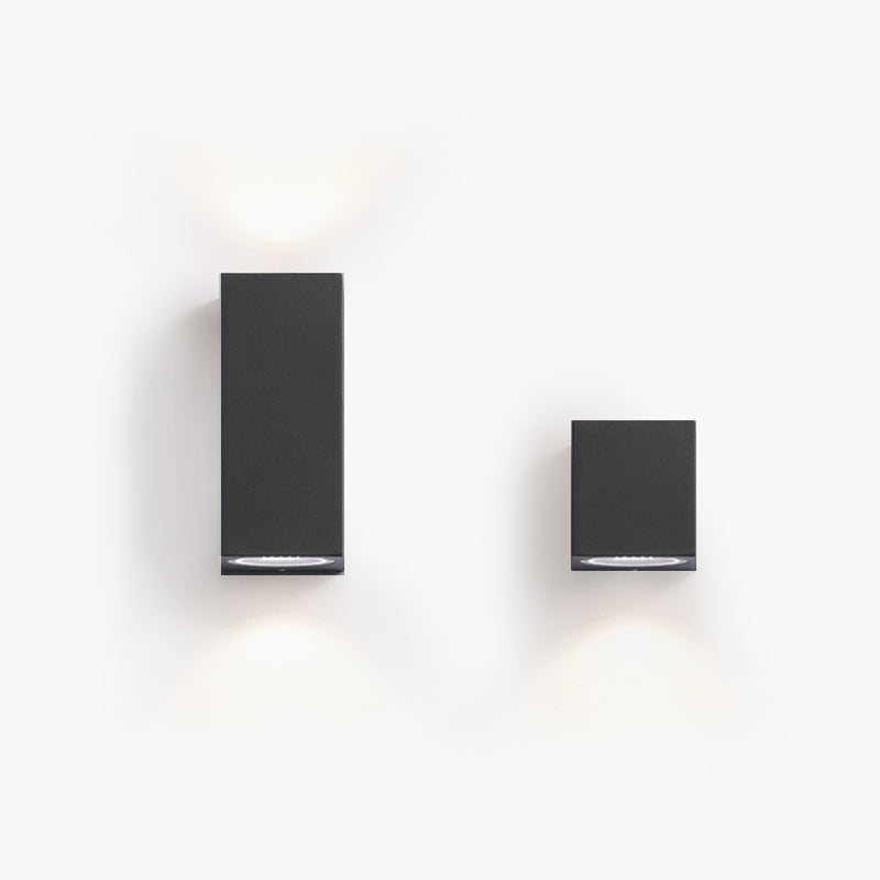 Tavon Applique Murale Carré/Tour Minimaliste. Métal/Verre. Noir. Jardin - Neutralighting