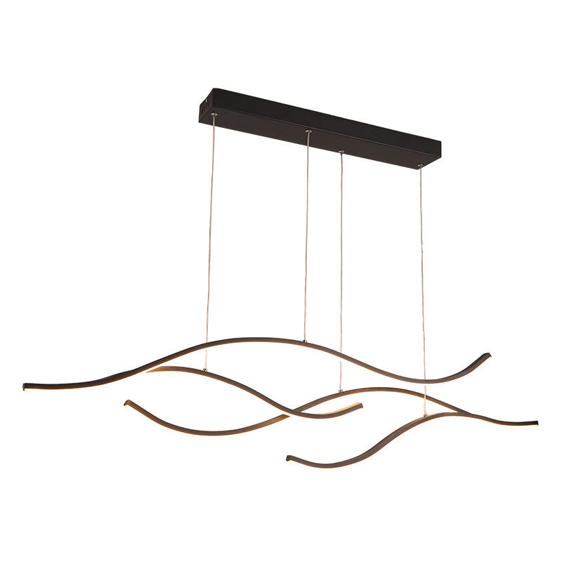 Nayel Luminaires Suspension linéaire. LED Noir/Or. Salon - Neutralighting
