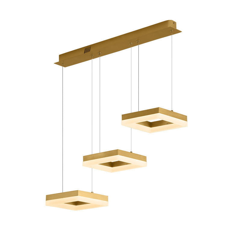 Arisha Suspension Rectangulaire Moderne, Metal/Acrylique, Or, Bureau - Neutralighting