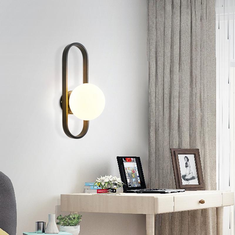 Valentina Applique Murale Globe Led Moderne, Métal, Or/Noir, Chambre - Neutralighting