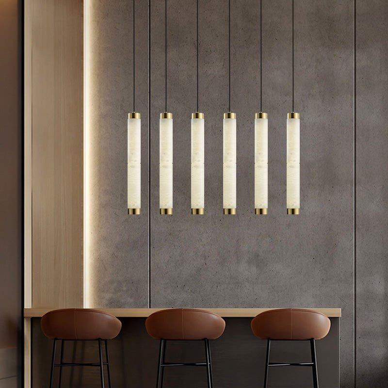 Lira Cylindrical Alabaster Pendant Light - Letslighting