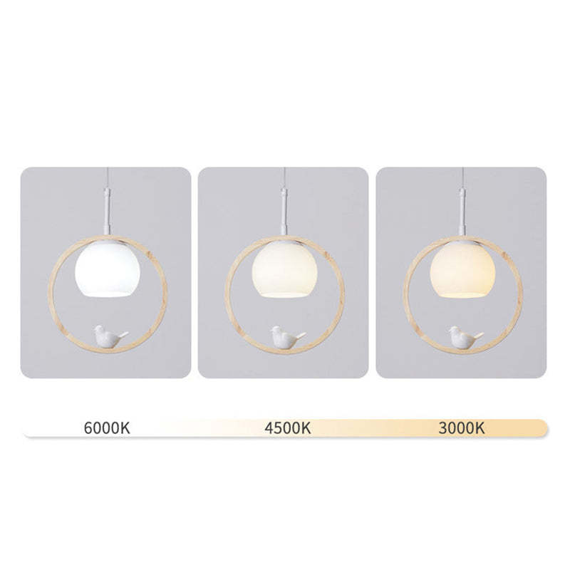 Alixor Suspension Rond Nordique. Bois/Métal. Bois. Chambre