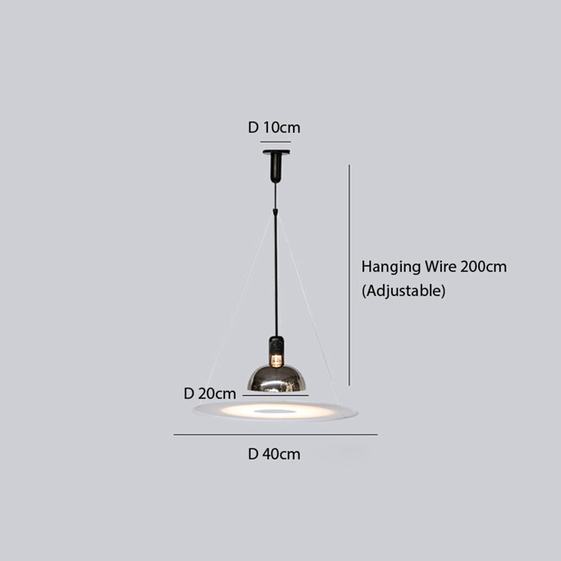 Arisha Suspension LED Moderne Métal/Acrylique Chromé/Noir - Neutralighting