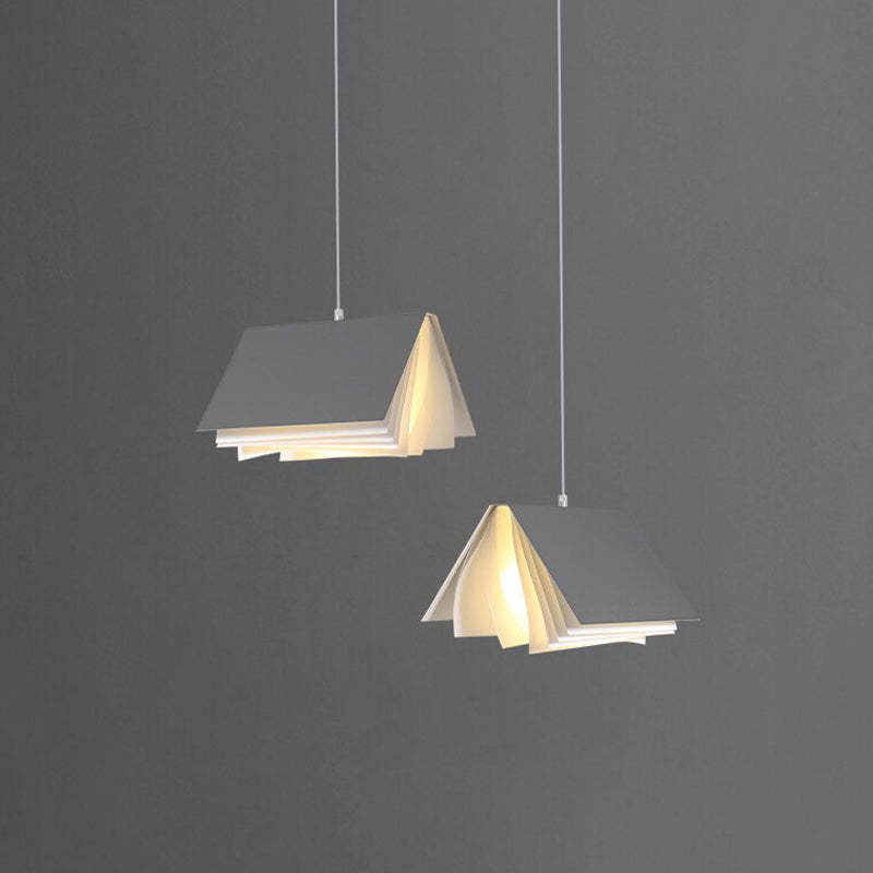 Arisha Suspension Carré Contemporaine, Métal/Tissu, Blanc/Gris, Chambre à Coucher/Librairie - Neutralighting