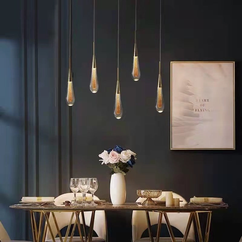 Oleia Suspension Goutte Design Doré Salon - Neutralighting