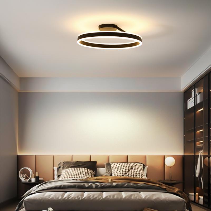 Arisha Plafonnier Rond Moderne, Métal/Acrylique, Noir/Blanc, Salon - Neutralighting