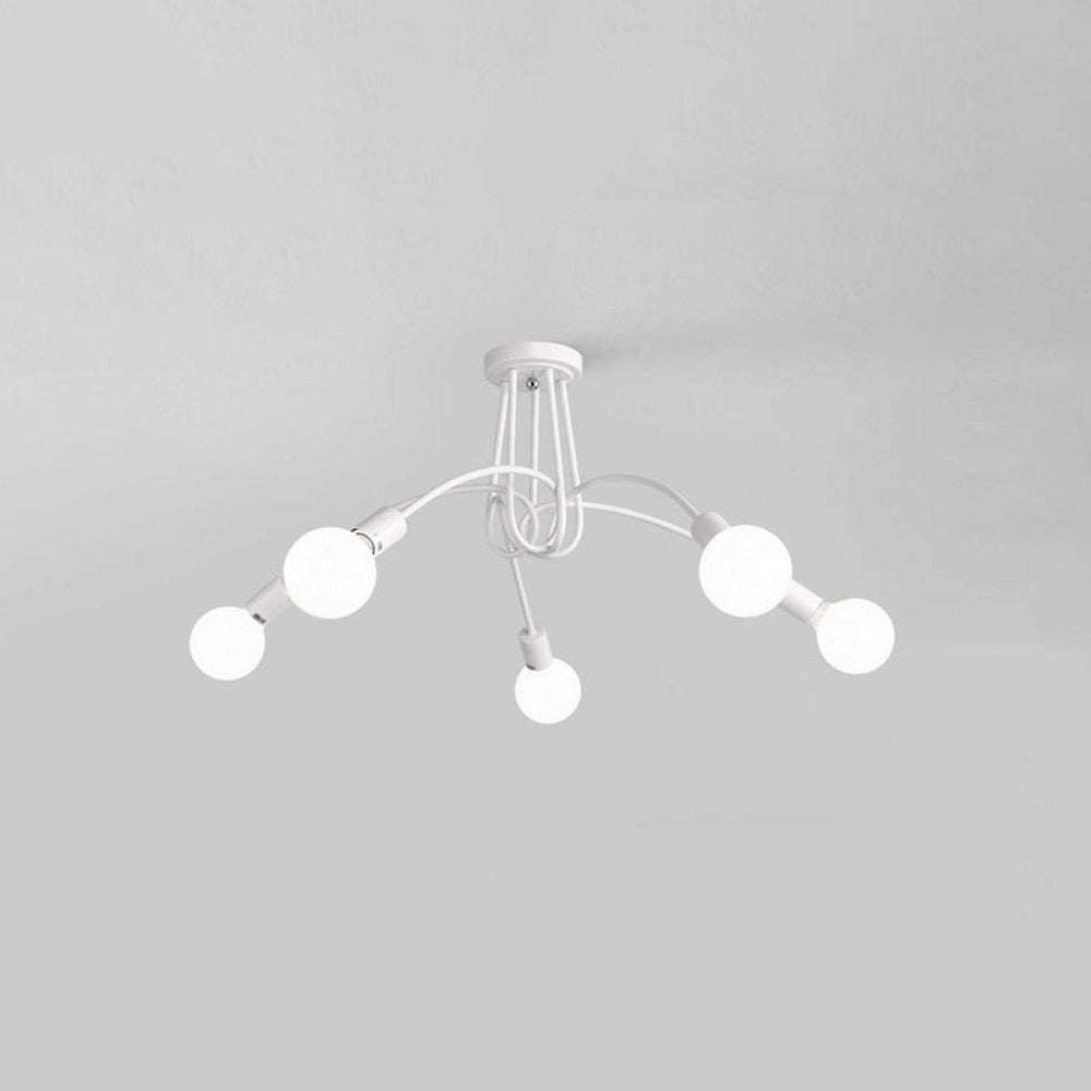Valentina Lustre Linéaire/Bulle Moderne, Métal, Noir/Blanc/Or, Salon - Neutralighting