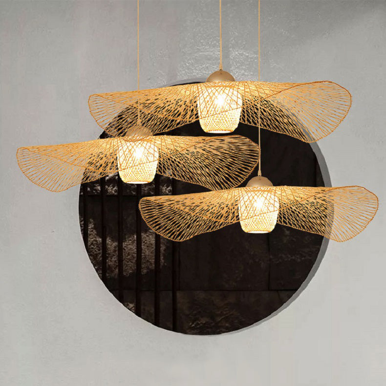 Ritta Suspension Rond Vintage, Bambou/Bois, Bois, Salon - Neutralighting