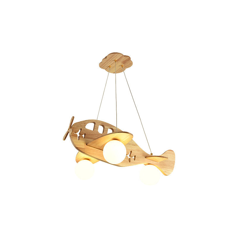 Aria Luminaires Suspension Avion Moderne, Bois, Chambre d'Enfant/Salon - Neutralighting