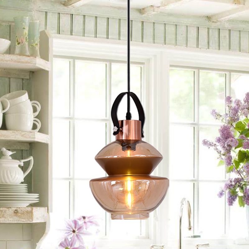 Silva Moderne LED Suspension Ambre Métal Verre Salon Salle à manger - Neutralighting