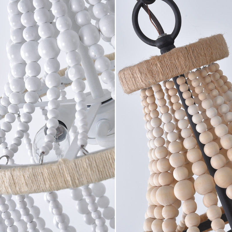 Silva Suspension LED Art Deco Design Métal/Bois Blanc/Bois Salon - Neutralighting