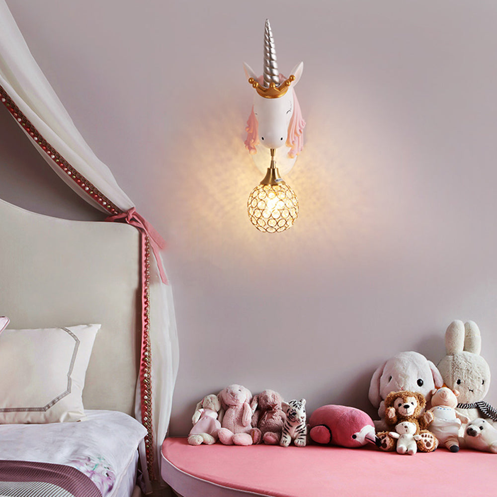 Aria Applique Murale Moderne Licorne/Fraise, Rose/Bleu, Chambre d'enfants - Neutralighting