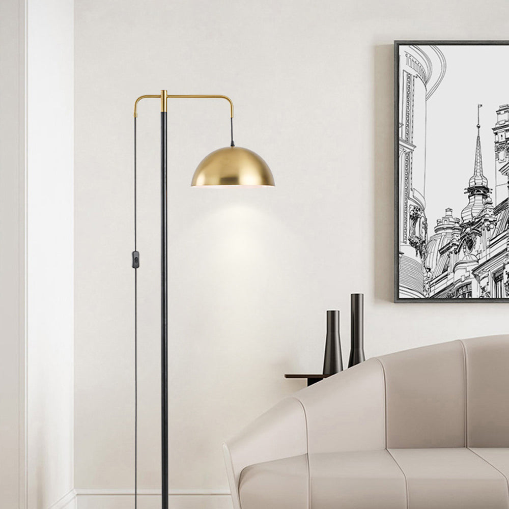 Arisha Design Lampadaire Dôme Simple Métal/Marbre Or Chambre/Salon
