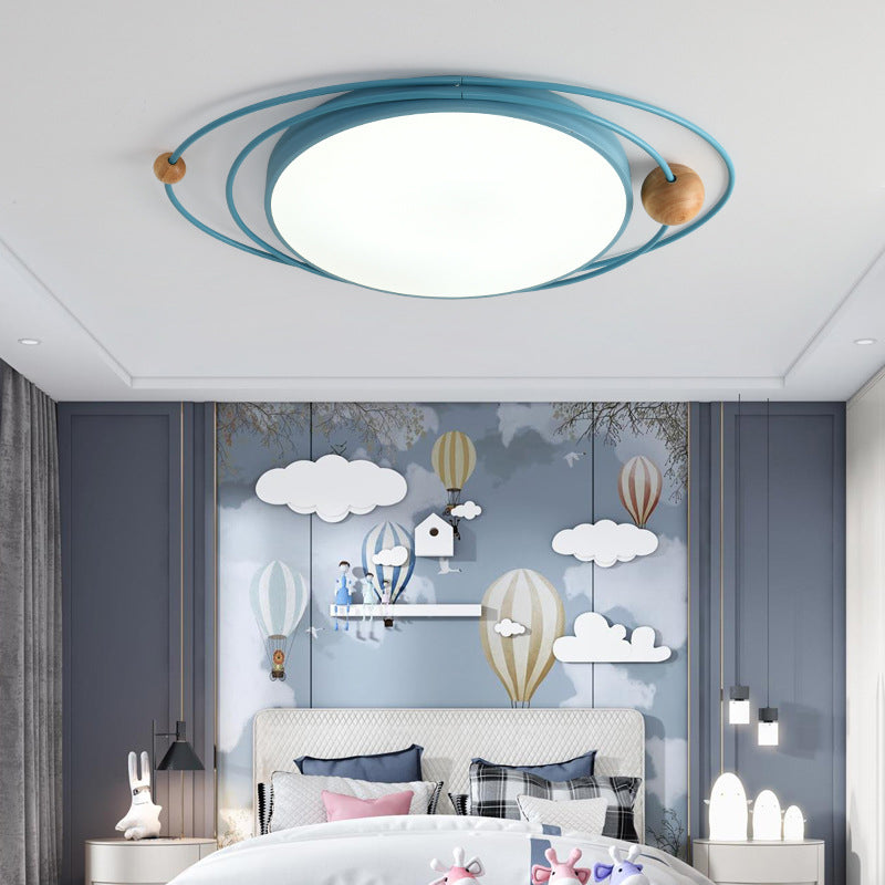 Arisha Plafonnier Rond Moderne, Metal/Bois, Blanc/Noir/Gris/Vert/Bleu, Salon - Neutralighting