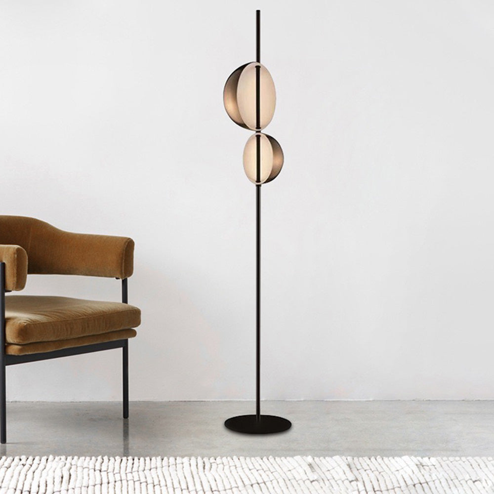 Mira Design Lampadaire Rond Moderne Métal Noir/Or Bureau/Chambre