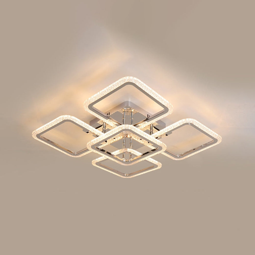 Arisha Plafonnier Rectangle Moderne, Métal/Acrylique, Blanc, Salon - Neutralighting
