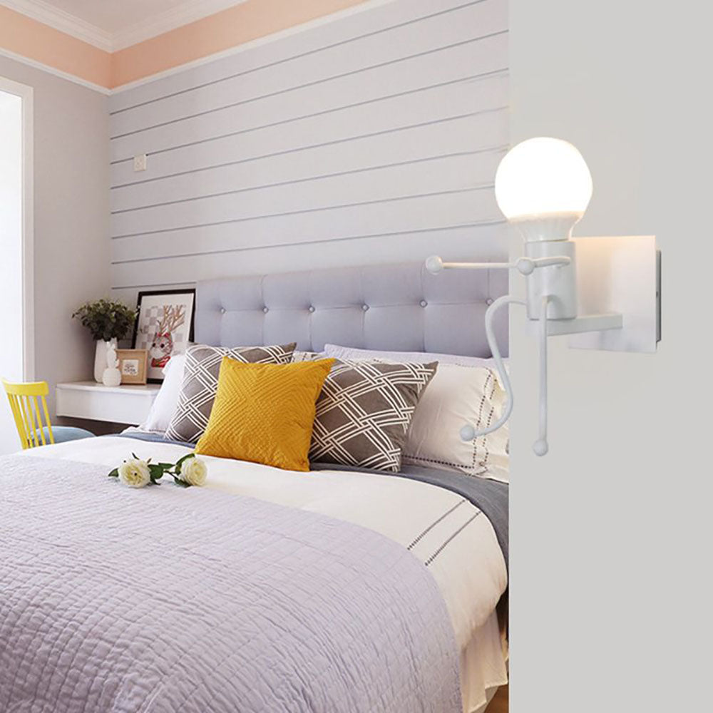 Luxo Applique Murale Design Italien LED Métal Noir/Blanc Chambre à Coucher/Salon - Neutralighting
