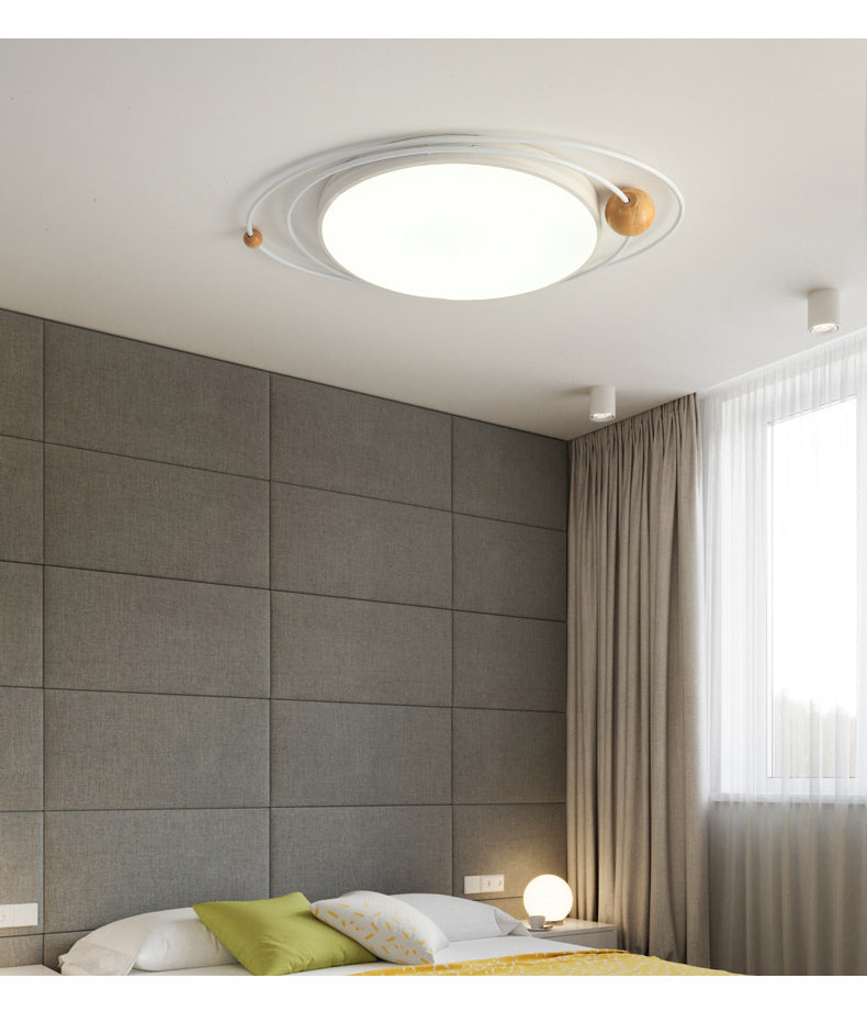 Arisha Plafonnier Rond Moderne, Metal/Bois, Blanc/Noir/Gris/Vert/Bleu, Salon - Neutralighting