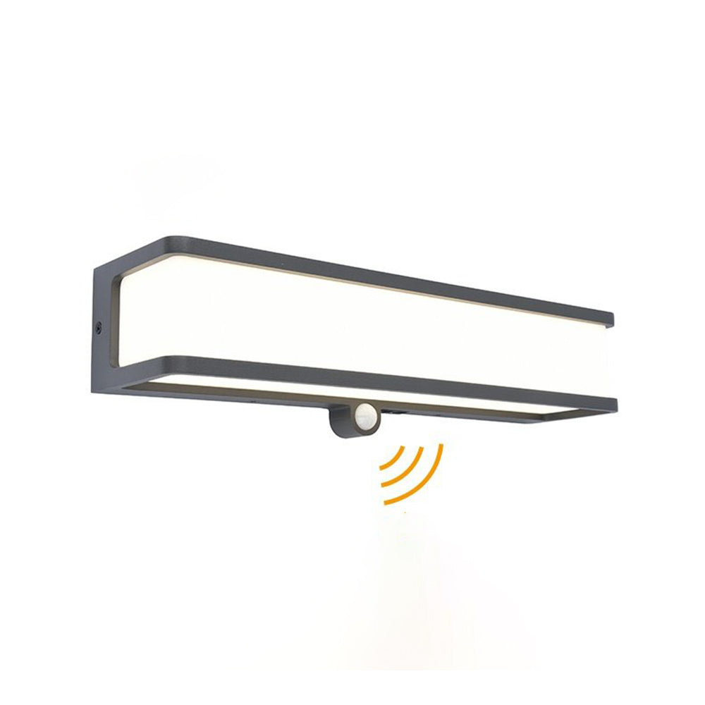 Ray Applique Minimaliste Rectangulaire Moderne, Câble/Solaire, Acrylique, Noir/Blanc, Jardin