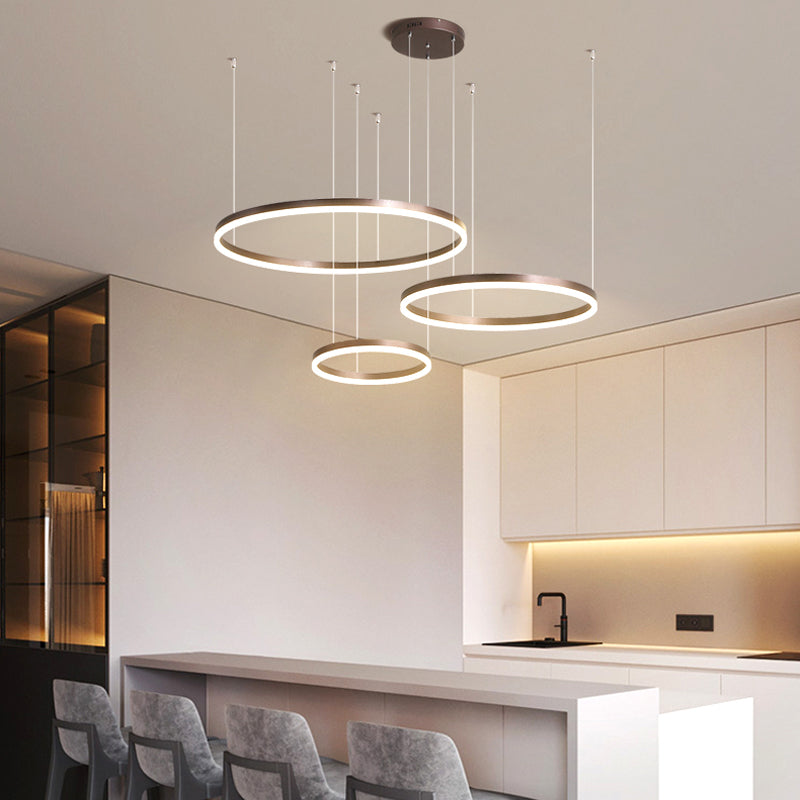 Remi Suspension Anneau Moderne Métal Noir/Doré/Café Salon