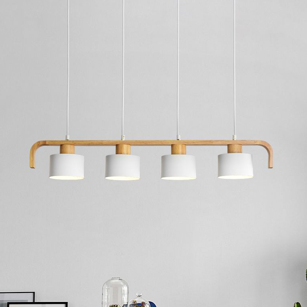 Valentina Moderne Luminaires Suspensions Cylindre Nordique Bambou Blanc/Vert/Gris Chambre à Coucher - Neutralighting