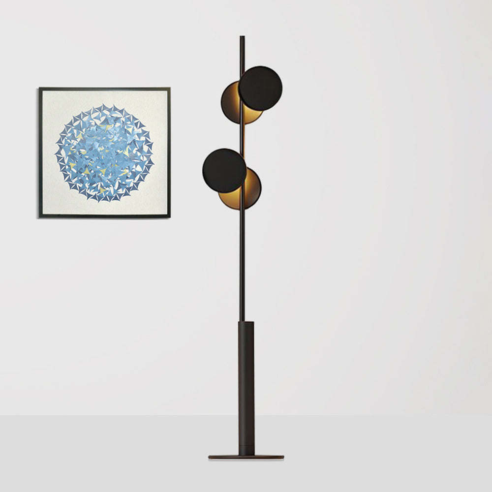 Mira Design Lampadaire Rond Nordique Métal Noir Bureau/Chambre à Coucher