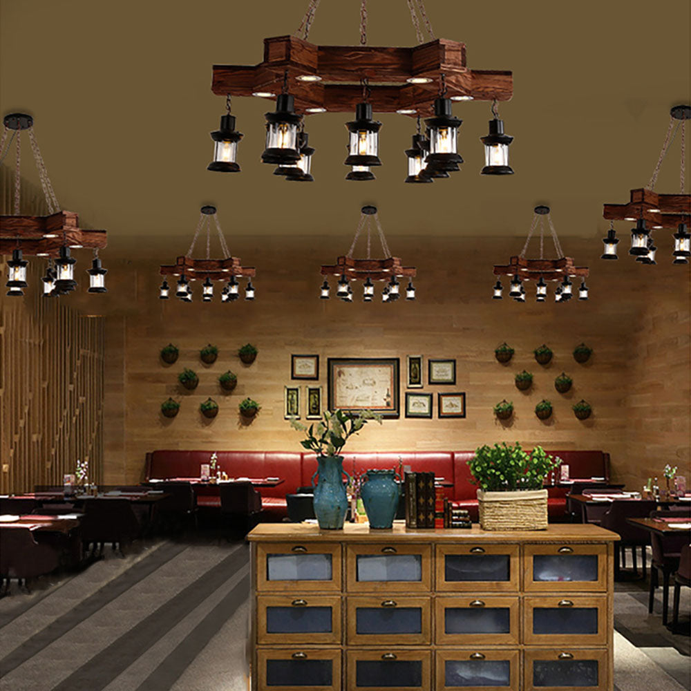Epoch Suspension Polygone Géométrique, Metal/Bois, Marron, Salon - Neutralighting