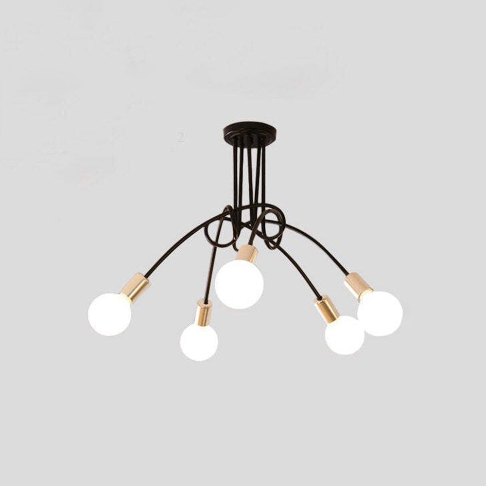 Valentina Lustre Linéaire/Bulle Moderne, Métal, Noir/Blanc/Or, Salon - Neutralighting