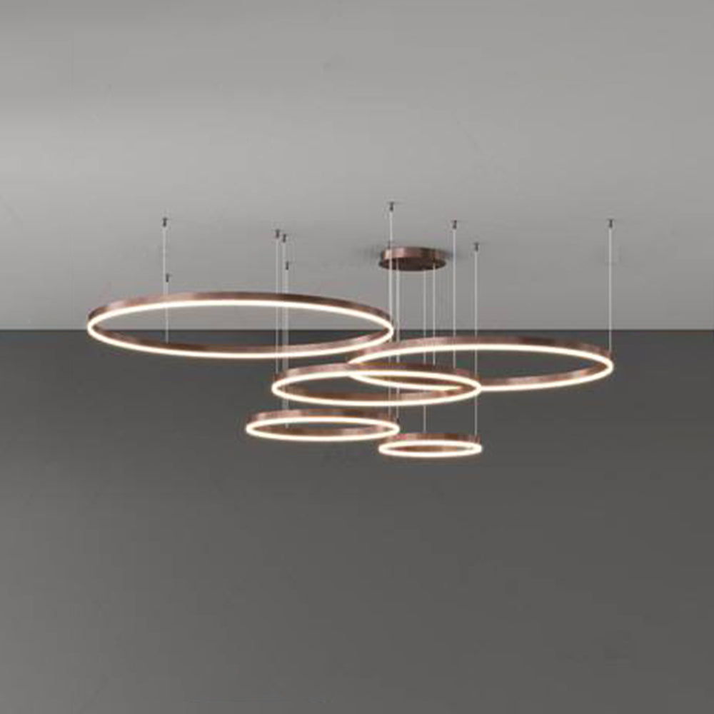 Remi Suspension Anneau Moderne Métal Noir/Doré/Café Salon