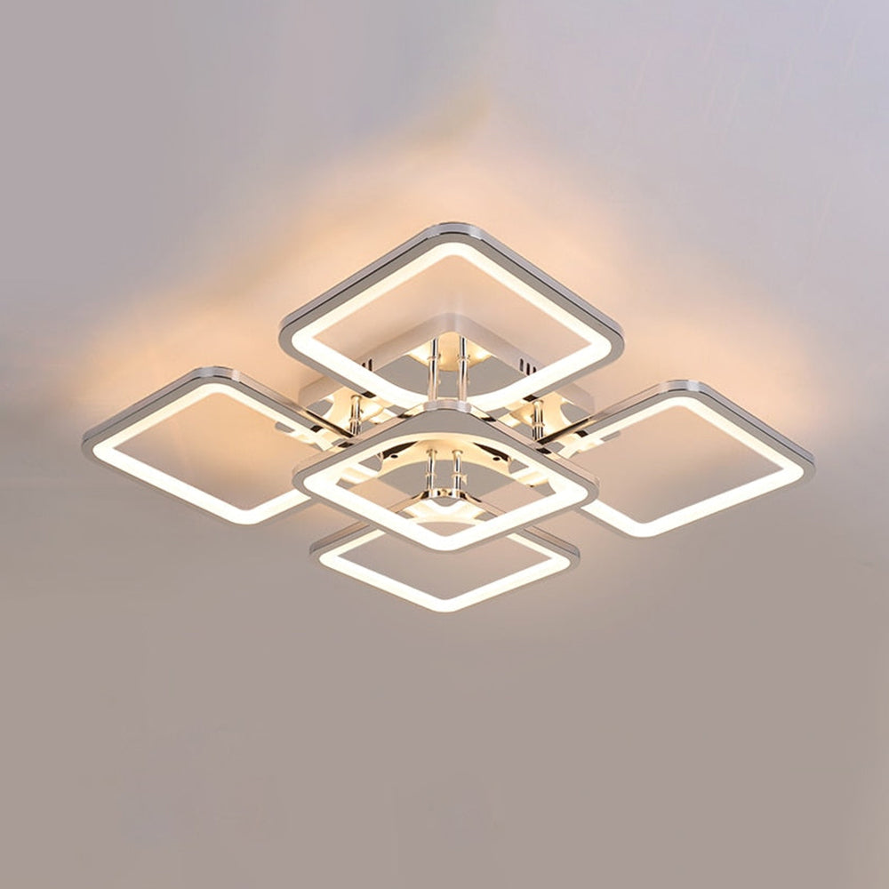 Arisha Plafonnier Rectangle Moderne, Métal/Acrylique, Blanc, Salon - Neutralighting