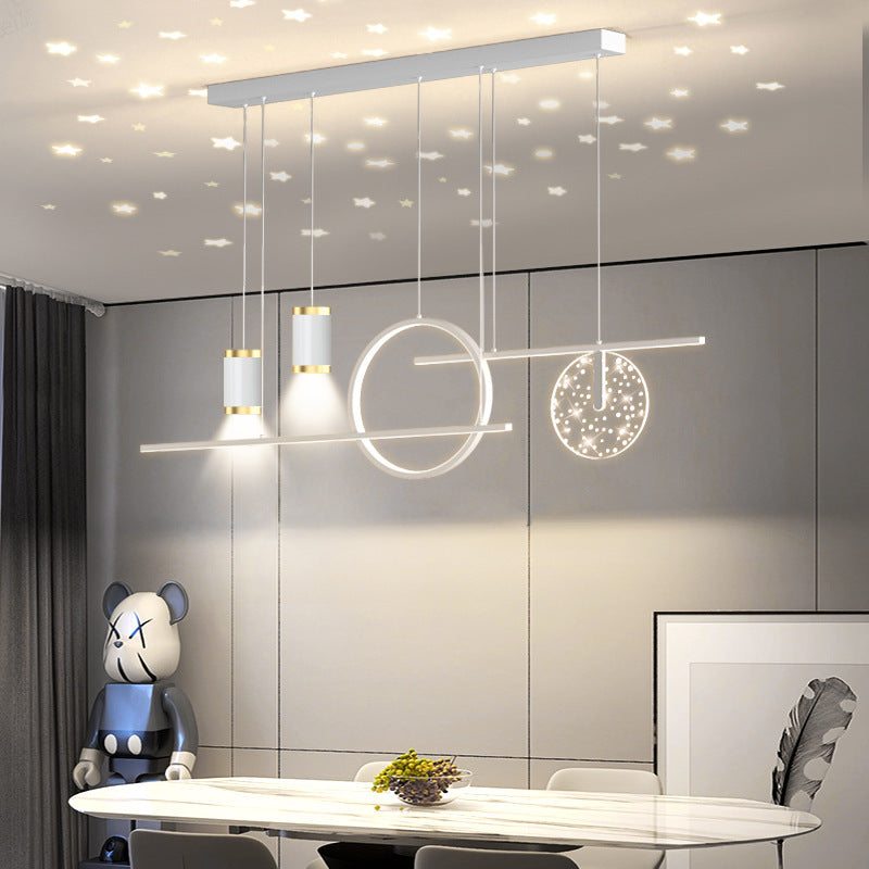 Arisha Luminaires Suspension Etoilé Moderne, Métal, Noir/Blanc/Or, Salon - Neutralighting