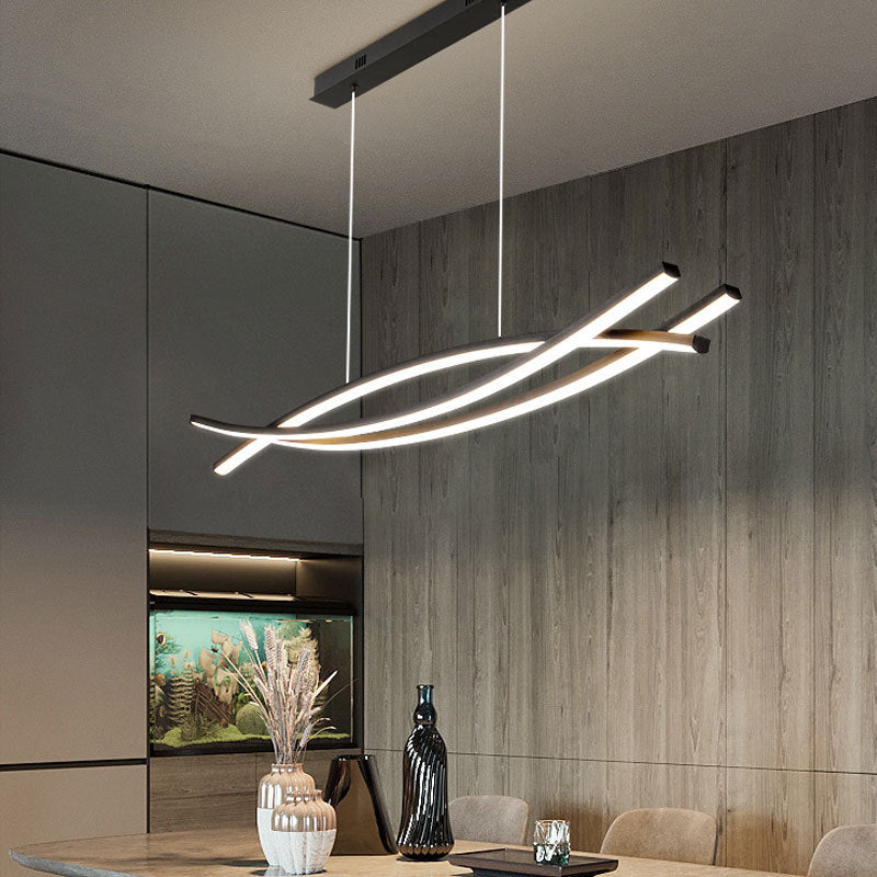 Arisha Suspension Courbe LED Moderne Métal Salle à manger - Neutralighting