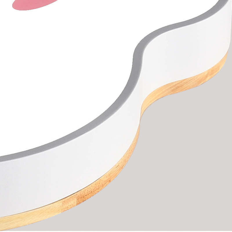 Aria Plafonnier Nuage Moderne, Acrylique/Bois, Blanc/Vert/Rose, Chambre - Neutralighting
