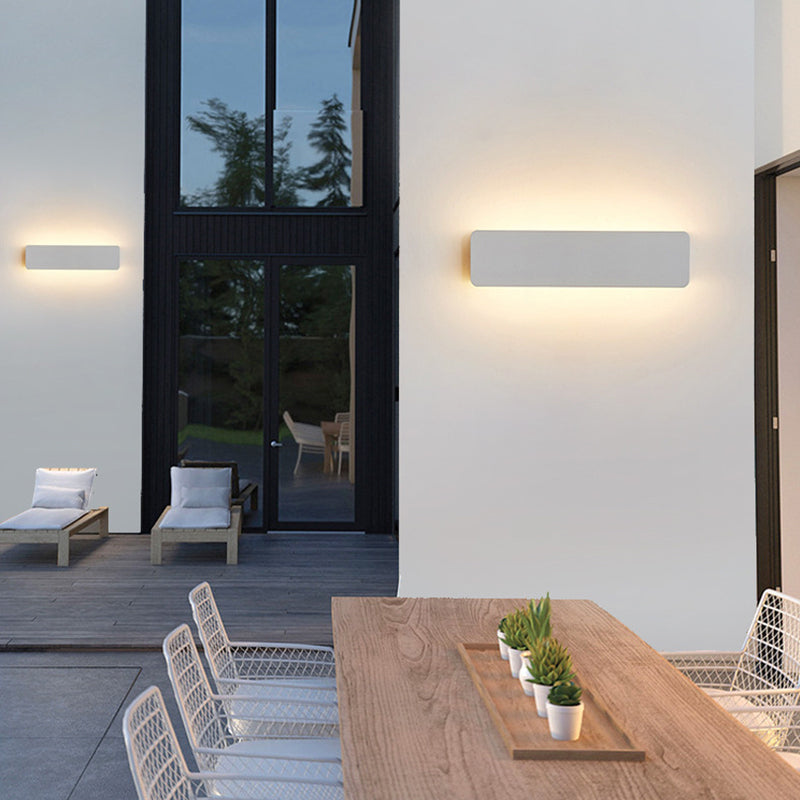 Ray Applique Murale Rectangulaire Moderne, Métal, Blanc, Jardin - Neutralighting