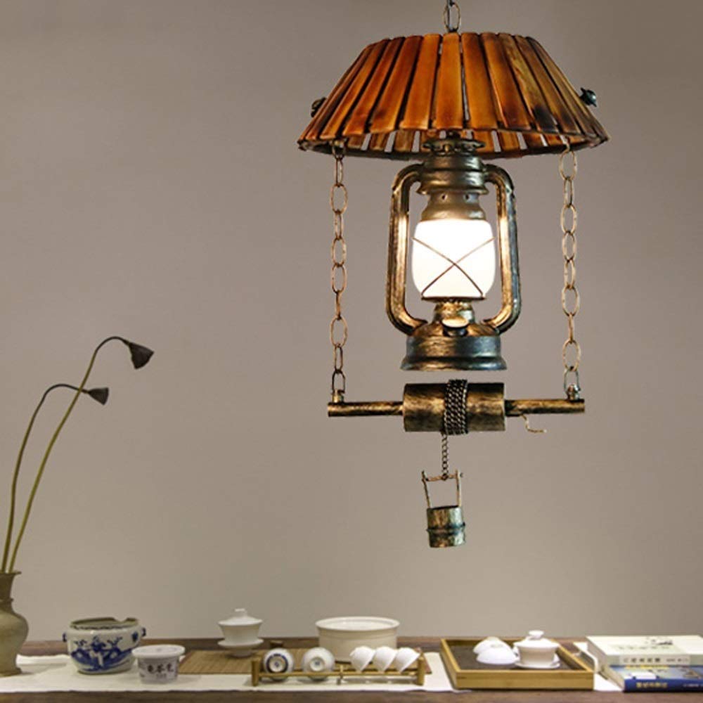 Silva Vintage LED Suspension Design Bambou Chambre À Coucher - Neutralighting