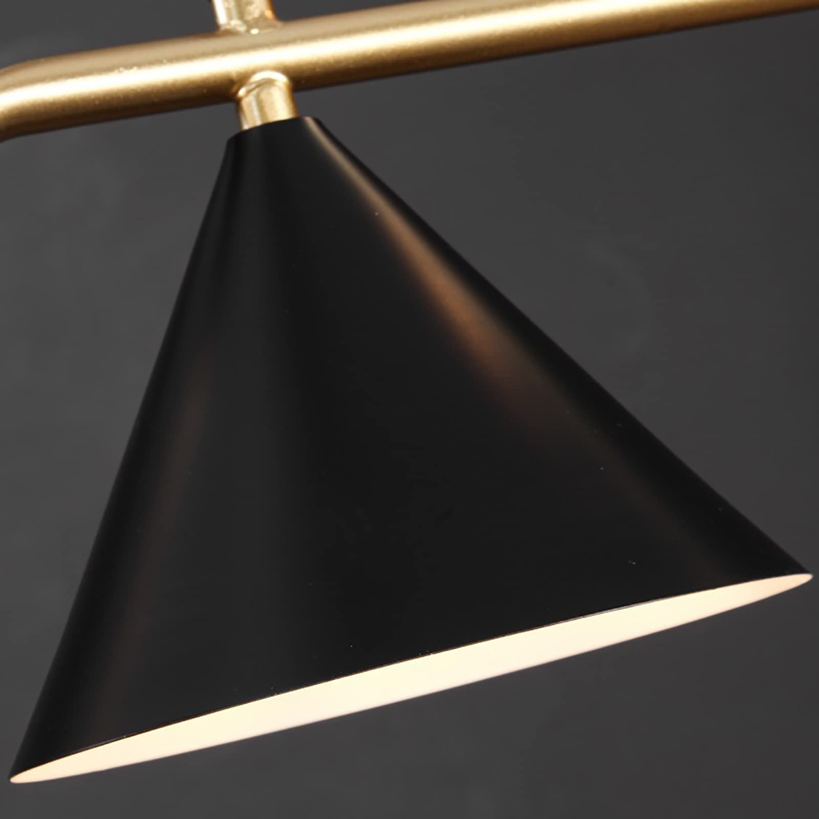 Ray Moderne LED Suspension Noir/Or Verre Salon/Chambre à Coucher - Neutralighting
