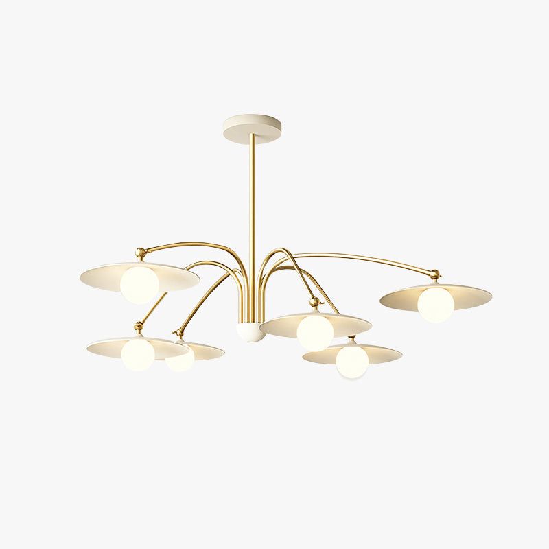 Arisha Suspension Fleur Art Déco, Métal/Verre, Blanc, Salon - Neutralighting