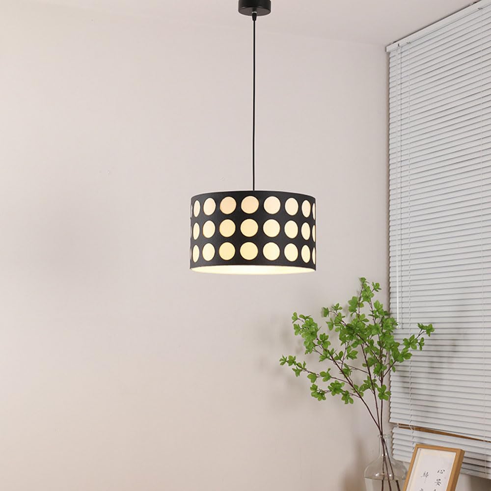 Valentina Rétro Ronde LED Suspension Métal/Tissu Salon - Neutralighting