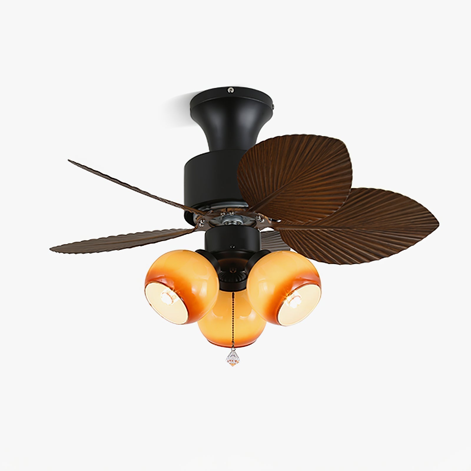 Plafonnier Ventilateur Liora Tropical en Verre, Modèle A