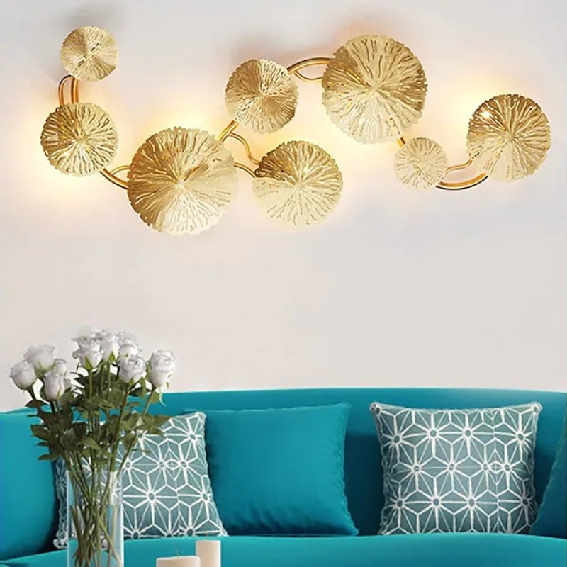 Arisha Applique Murale Ronde Moderne, Métal, Or, Salle/Bureau - Neutralighting